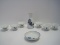 Vintage Kiku-Masamune Sake Porcelain Set Chrysanthemum Cobalt/Gilt Accent Design