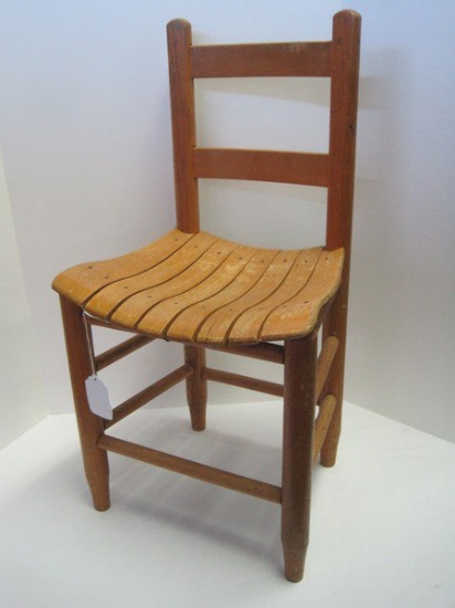 Child's Oak Ladder Back Chair w/ Slat Seat