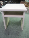 Wooden White Table w/ Shelf