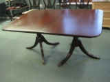 Rockford chair & Furniture Co. Mahogany Double Pedestal Table w/ Leaf