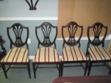 6 Mahogany Shield Back Chairs w/ Upholstered Seats