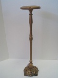 Ornate Intricate Pierced Metal Base Hat Stand Antiqued Gilded Patina