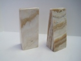 Pair - Cultured Marble Contemporary Style Bookends