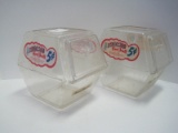 Set - 2 Ferrara Pan Atomic Fire Balls Plastic Counter Store Container w/ Lid