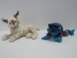 2 Ty Beanie Babies Dart The Frog & Tracks