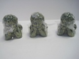 3 Molded Cherub Angel Design Flower Pot/Planter Feet Verdigris Patina