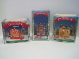 3 Noma Dickensville Porcelain Christmas Collectibles Lighted Books