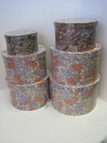 2 Sets - 3 Round Decorative Alesting Storage Boxes