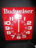 Budweiser Classic Metal Wall Décor Clock Battery Powered