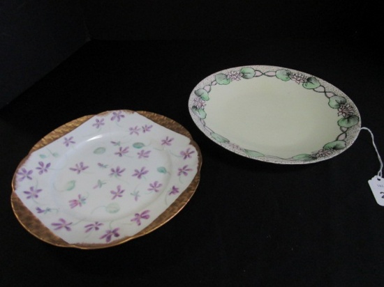 M.A. Stein 98 H&CL Plate Grilled, Purple Floral Pattern 8 3/8"