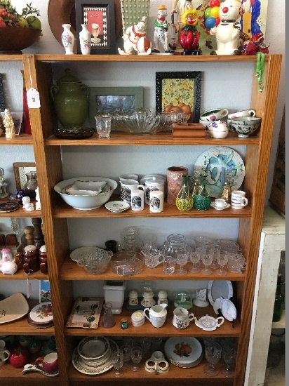 Contents of Shelf Lot - Ceramic Plates, Cups, Bowls, Hertel-Jacob Bavaria Ceramics