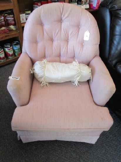 Pink Upholstered Fabric Chair/Recliner