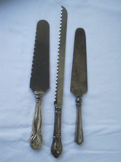 3 Sterling Handled Servers/Knife Crown Sterling Knife