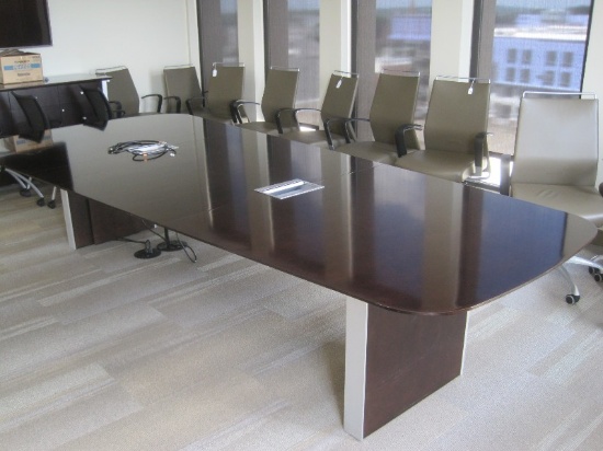 Gunlocke Office Furniture Sight Line Modern Conference Table Cherry Veneer Expresso Finish
