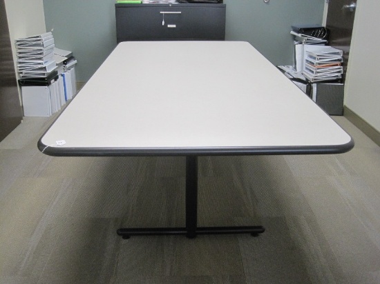 Haworth Rectangle Office Table on Double Black Pedestal Base