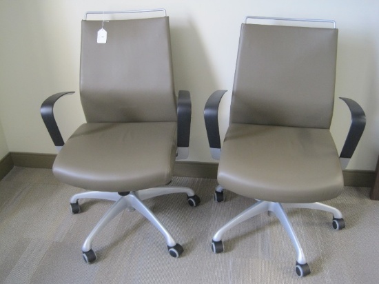 2 Krug Inc. Spinneybeck Volo Leather Chairs on Casters