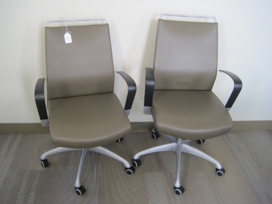 2 Krug Inc. Spinneybeck Volo Leather Chairs on Casters