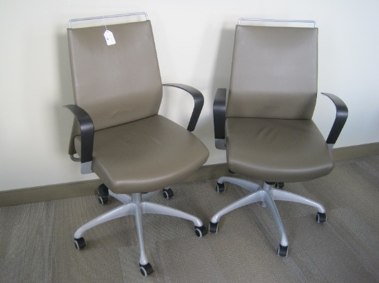 2 Krug Inc. Spinneybeck Volo Leather Chairs on Casters