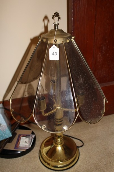 Metal Petal/Glass Motif Frosted Glass Lamp Spindle Body