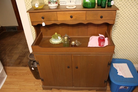 Maple Dry Sink with 3 drawers on Top Over Double Base Cabinet Panel Doors