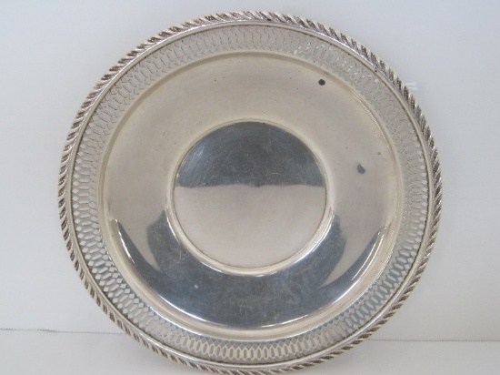 Preisner Sterling #45 Plate w/ Pierced Gallery Embossed Rim (79.5 grams)