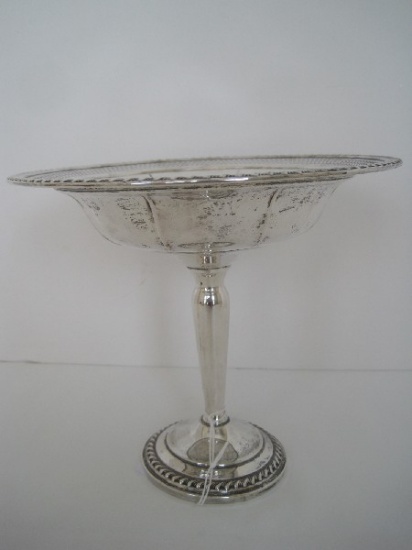 Backes Sterling Weighted Base Compote Pierced Rim/Embossed Rope Design (257+/- grams)