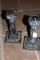 Pair Berry/Vine Motif Pattern Raised Candle Holders