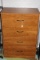 4-Drawer Standing Dresser Wood Veneer w/ Black Pulls