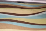 Blue/Green/Brown Wave Motif Bedroom Rug