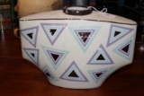 Ceramic Blue/Purple Triangle Pattern Vase