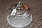 Clear Marble Base Cake Dish w/ Glass Dome Cover