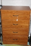 4-Drawer Standing Dresser Wood Veneer w/ Black Pulls