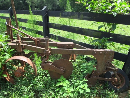 Vintage Metal Plow 3 Blade w/ Wheel