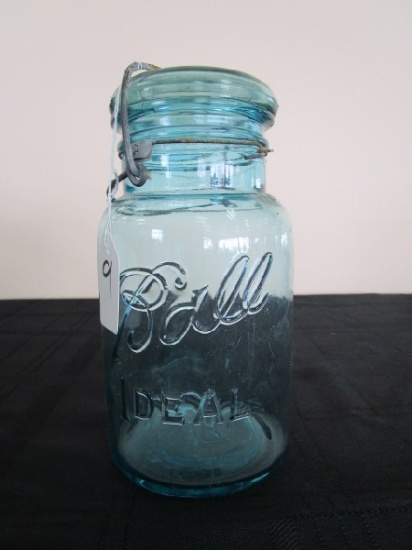 No.13 Ball Ideal Aquamarine Mason Jar w/ Lid