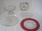 Pressed Glass/Crystal Lot - Footed Bowl Embossed Grape Vine Pattern 5 1/4