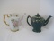 Lot - Hall China 0240 6 Cup Greer Teapot w/ Gilted Pattern/Trim