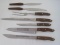 7 Piece - Interpur Stainless Steel Knives & Meat Fork w/ Wooden Handles