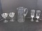 Lot - 2 Crystal Stem Wine Glasses 6 3/4