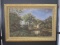 Quaint Cottage by The Pond Landscape Scene Oil on Canvas in Exquisite Ornate Gilded Frame