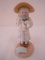 Heartline Porcelain Little Girl Playing Dress Up Holding Flower 3 Years Old Birthday Figurine