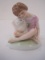 Heartline Porcelain Girl Hugging Cat 7 Years Old Birthday Figurine