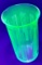 Depression Transparent Green Uranium Glass Tumbler Vertical Band Pattern