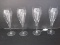 4 Princess House Crystal Heritage Tulip Shape Etched Flower/Foliage Wine/Champagne Stems