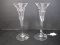 Pair - Mikasa Crystal Stem Etched Candlesticks