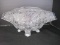 Cambridge Rose Point Pattern Etched Footed Console Depression Glass Bowl