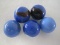 5 Blue Slag Design Marbles