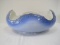 Early Semi-Porcelain Console Bowl w/ Cupped Rim, Gilted Accent Blue Hues