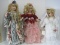 3 Porcelain Collector Dolls w/ Stands Alexandra Bride American Sweetheart Doll 17 1/2