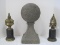 Lot - 2 Resin Hollywood Regency Antiqued Gilded Patina Decorative Accents