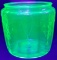 Anchor Hocking Depression Uranium Vaseline Glass Cameo Ballerina Pattern Cookie Jar